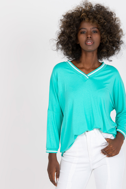 Tyrkysová ležérní basic halenka z...