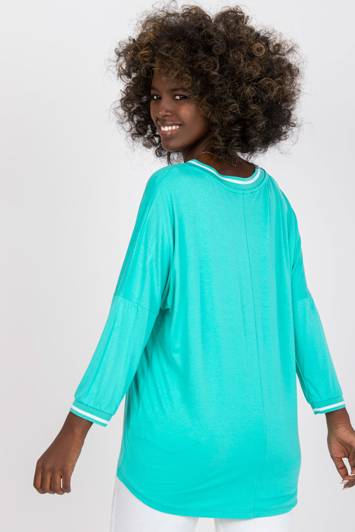 Tyrkysová ležérní basic halenka z...