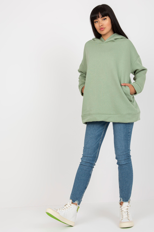 Pistáciová mikina basic oversize