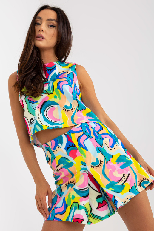 Modrý dvoudílný ležérní set se vzory