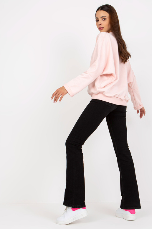 Světle růžová dámská basic mikina bez...