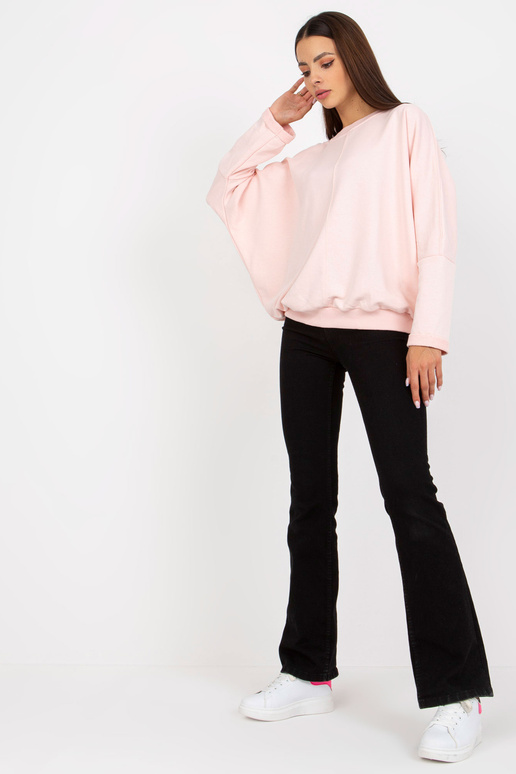 Světle růžová dámská basic mikina bez...