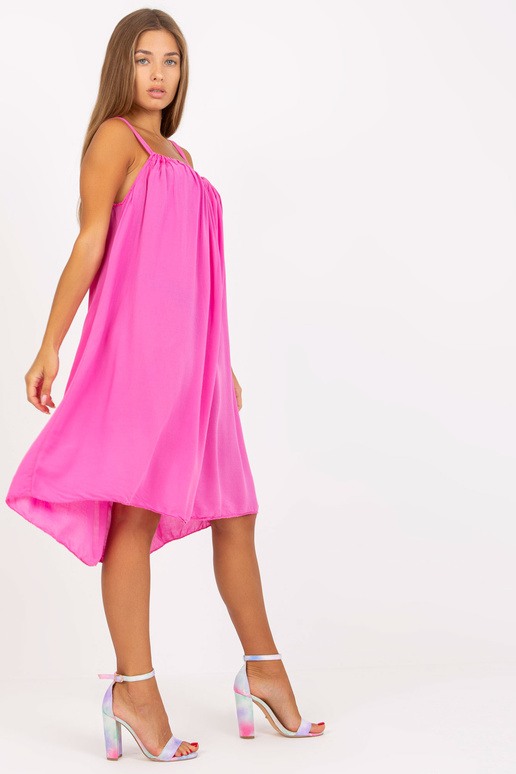 Tmavě růžové ležérní šaty s viskózou...