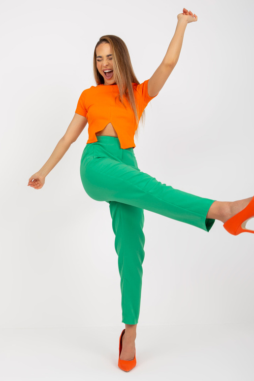 Zelené dámské kalhoty s vysokým pasem... Zelené dámské kalhoty s vysokým pasem...