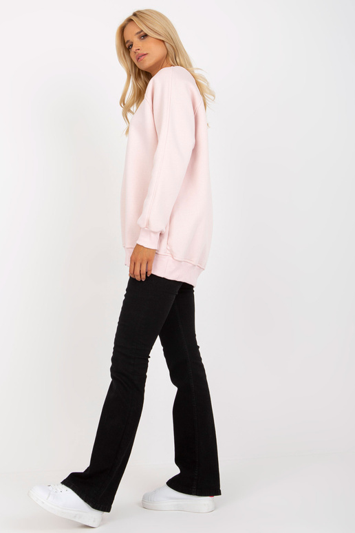 Světle růžová basic mikina s kulatým... Světle růžová basic mikina s kulatým...