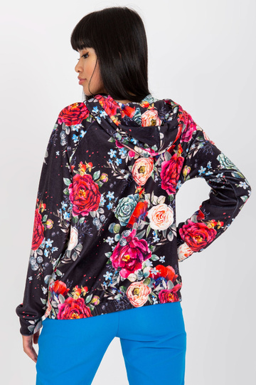 Černá velurová květinová...