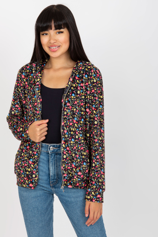 Černožlutá velurová květinová mikina...