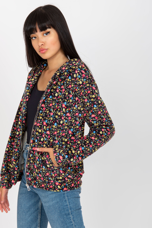 Černožlutá velurová květinová mikina...