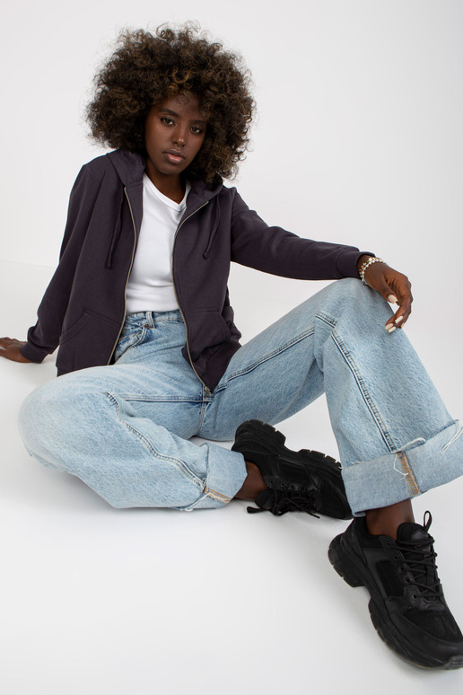 Grafitová základní mikina na zip s...