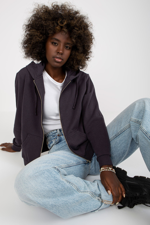 Grafitová základní mikina na zip s...