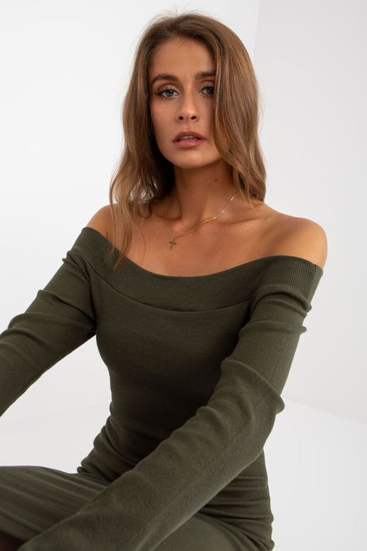 Základní pruhované šaty Khaki Fit se...