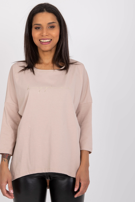 Světle béžová halenka s nápisem Samanta