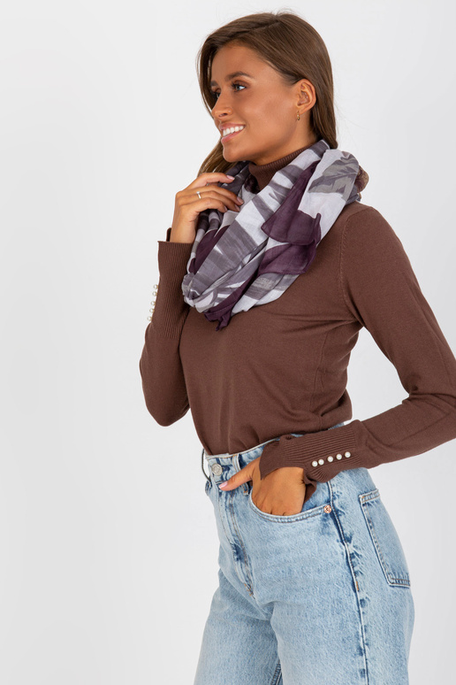 Tmavě fialový vzorovaný bavlněný šátek