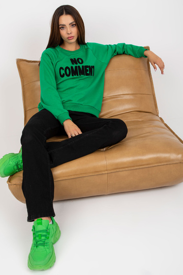 Zelená mikina bez kapuce s...