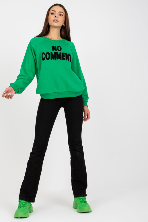 Zelená mikina bez kapuce s nášivkou...