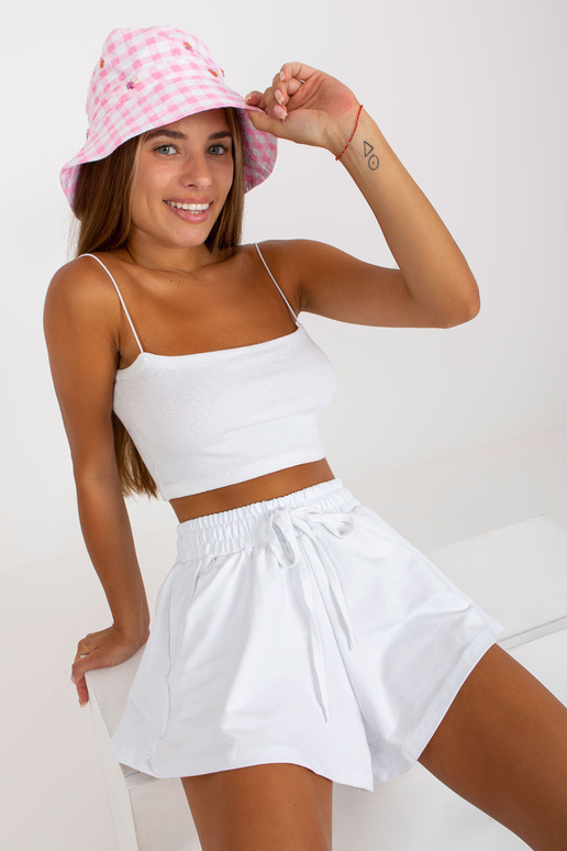 Bílé tepláky široké basic s kapsami...