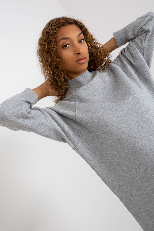 Světle šedé rovné mikinové šaty s...