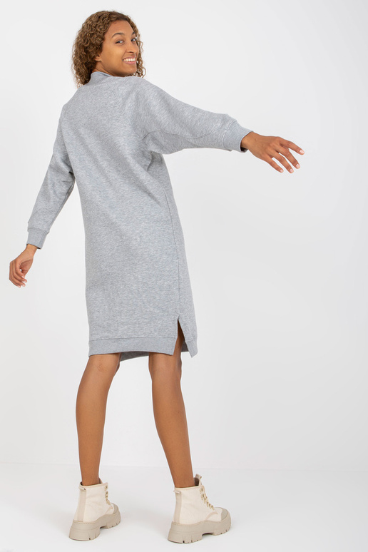 Světle šedé rovné mikinové šaty s...