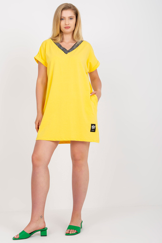 Žlutá dlouhá halenka plus velikosti s...