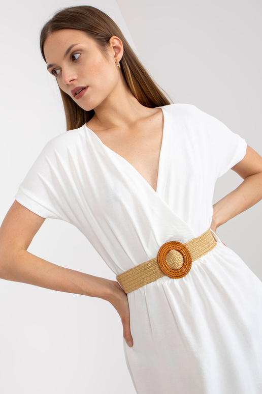 Bílé ležérní šaty s copánkovým páskem...