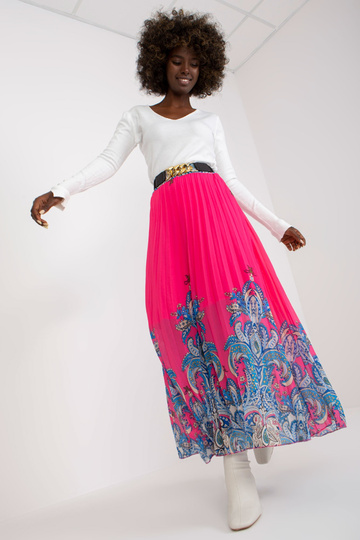 Růžová maxi plisovaná sukně...