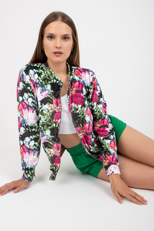 Černá velurová bomber mikina s...