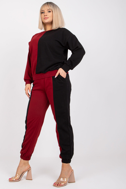 Vínově černá mikina Plus Size z...