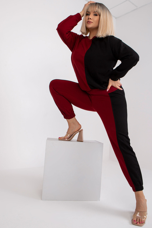 Vínově černá mikina Plus Size z...