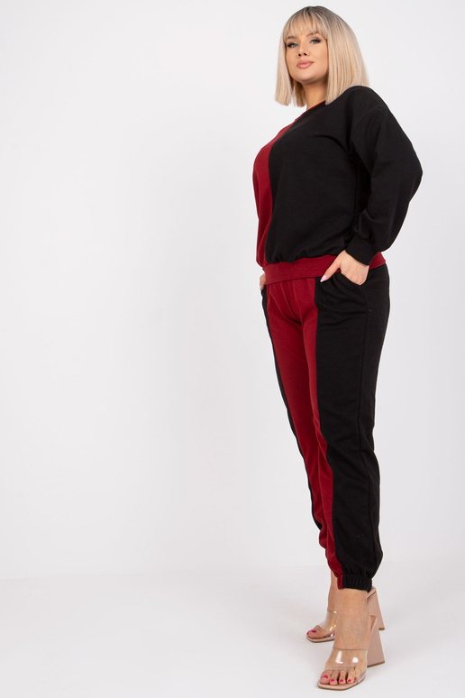 Vínově černá mikina Plus Size z...