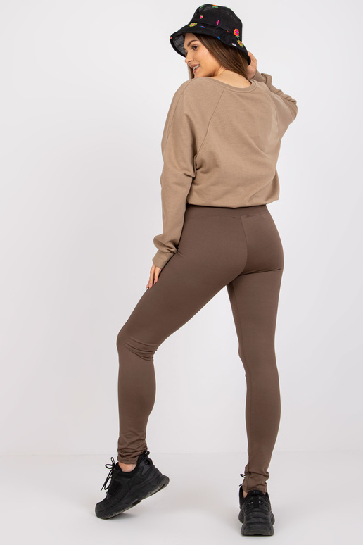 Hnědé obyčejné ležérní basic legíny