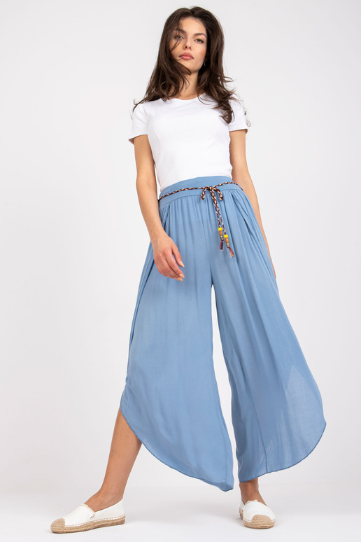 Modré široké kalhoty s vysokým pasem... Modré široké kalhoty s vysokým pasem...