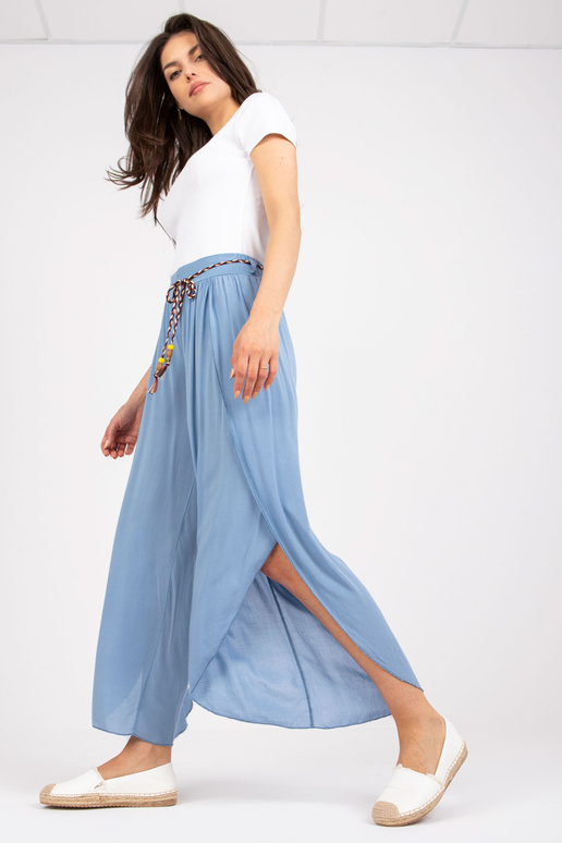 Modré široké kalhoty s vysokým pasem... Modré široké kalhoty s vysokým pasem...