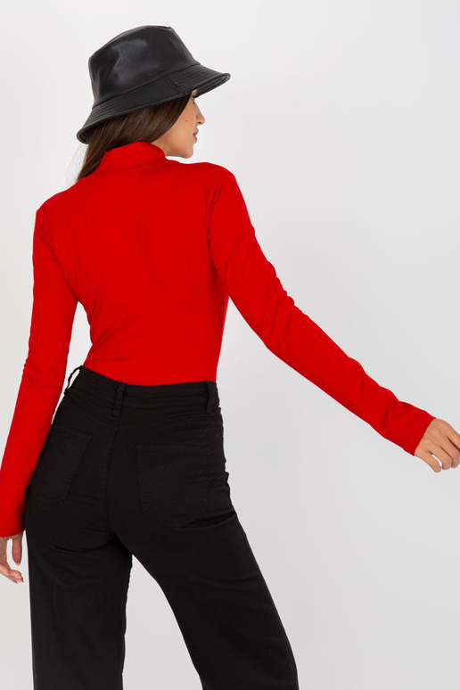 Červená basic halenka s rolákem a...