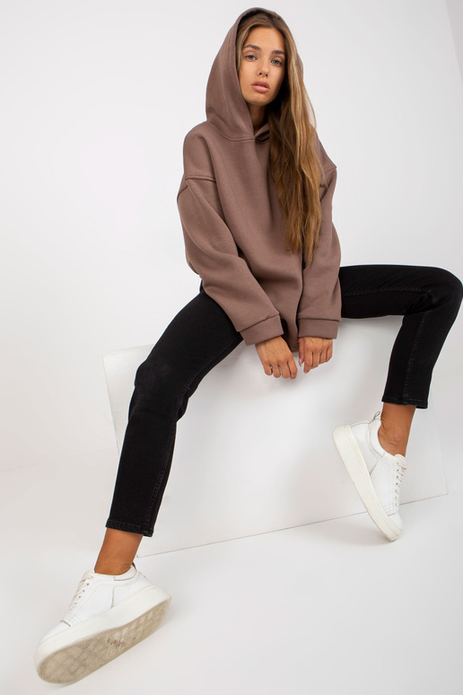 Hnědá mikina basic s mikinou Hnědá mikina basic s mikinou