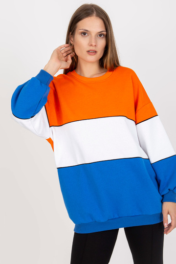 Oranžovo-modrá mikina basic...