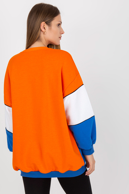 Oranžovo-modrá mikina basic oversize...
