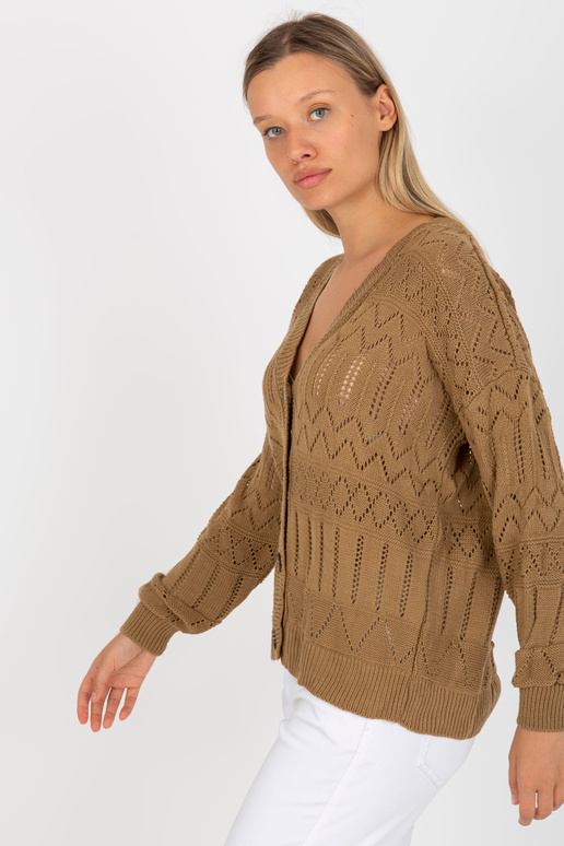 Tmavě béžový prolamovaný letní...