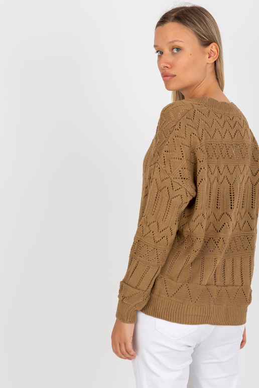 Tmavě béžový prolamovaný letní...