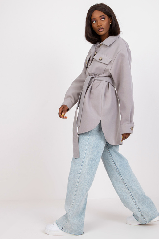 Šedá dlouhá košile s páskem Olesia