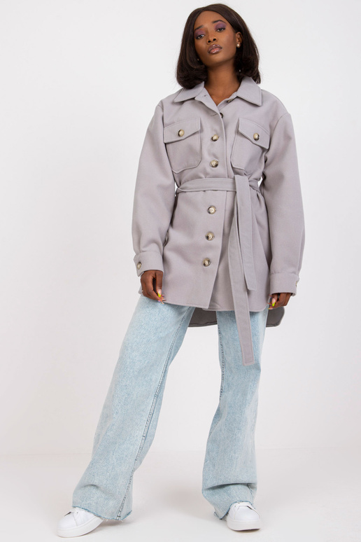 Šedá dlouhá košile s páskem Olesia