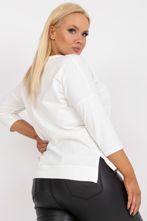 Bavlněná halenka Ecru Casual Plus Size