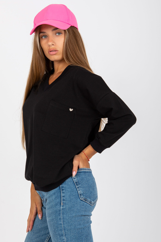 Základní černá bavlněná halenka s 3/4...