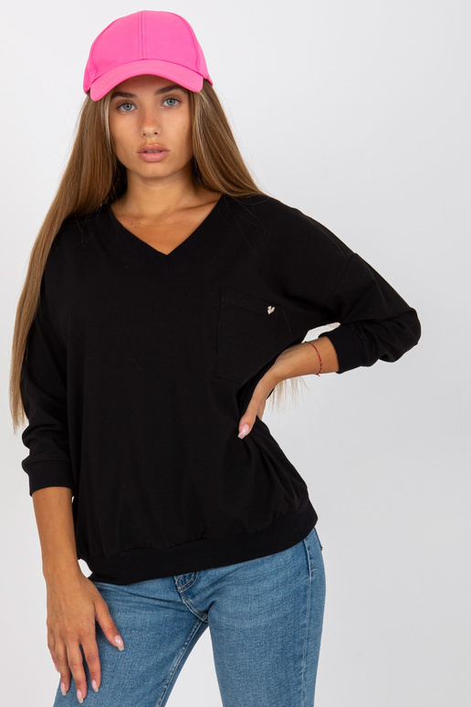 Základní černá bavlněná halenka s 3/4...