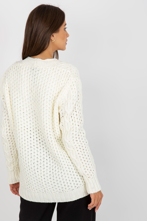 Ecru pletený cardigan s copánky RUE...