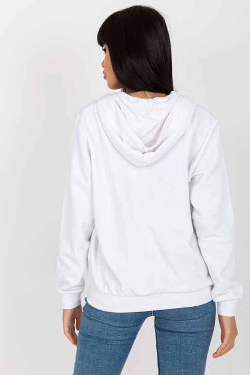 Bílá basic mikina na zip s kapucí Bílá basic mikina na zip s kapucí