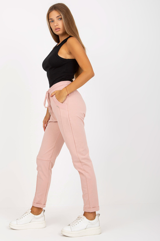 Špinavé růžové rovné tepláky basic s... Špinavé růžové rovné tepláky basic s...