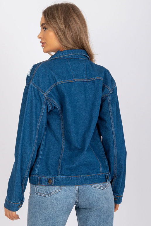 Modrá džínová bunda s dírami RUE PARIS