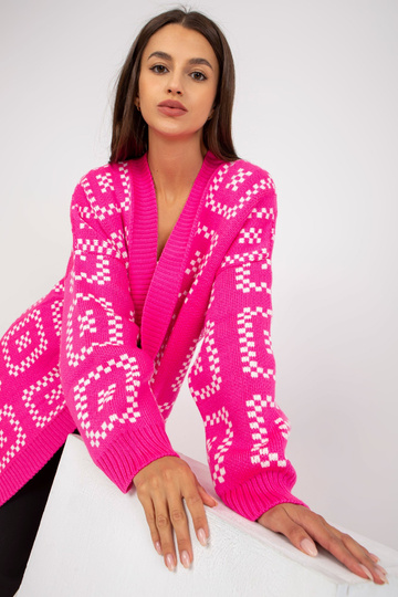Fluo růžový volný cardigan...