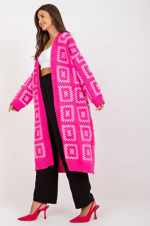 Fluo růžový volný cardigan ve vzorech... Fluo růžový volný cardigan ve vzorech...
