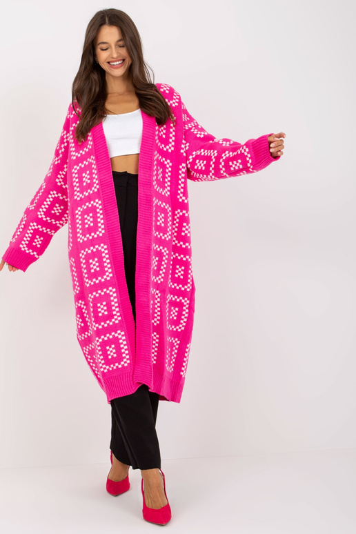 Fluo růžový volný cardigan ve vzorech... Fluo růžový volný cardigan ve vzorech...